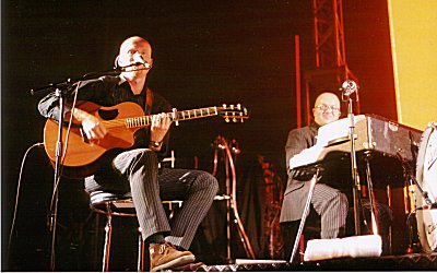 Stu and Tim on stage, taken from the pit